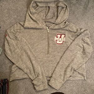 UMASS vintage zip crop sweatshirt
